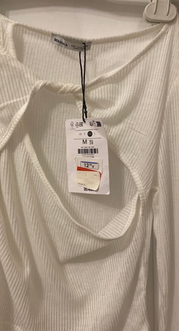 Kadın Beyaz Uzun Kollu Mini Bluz - Görsel 2