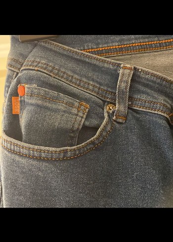 Düğmeli Mavi Erkek Denim Jean - Görsel 3