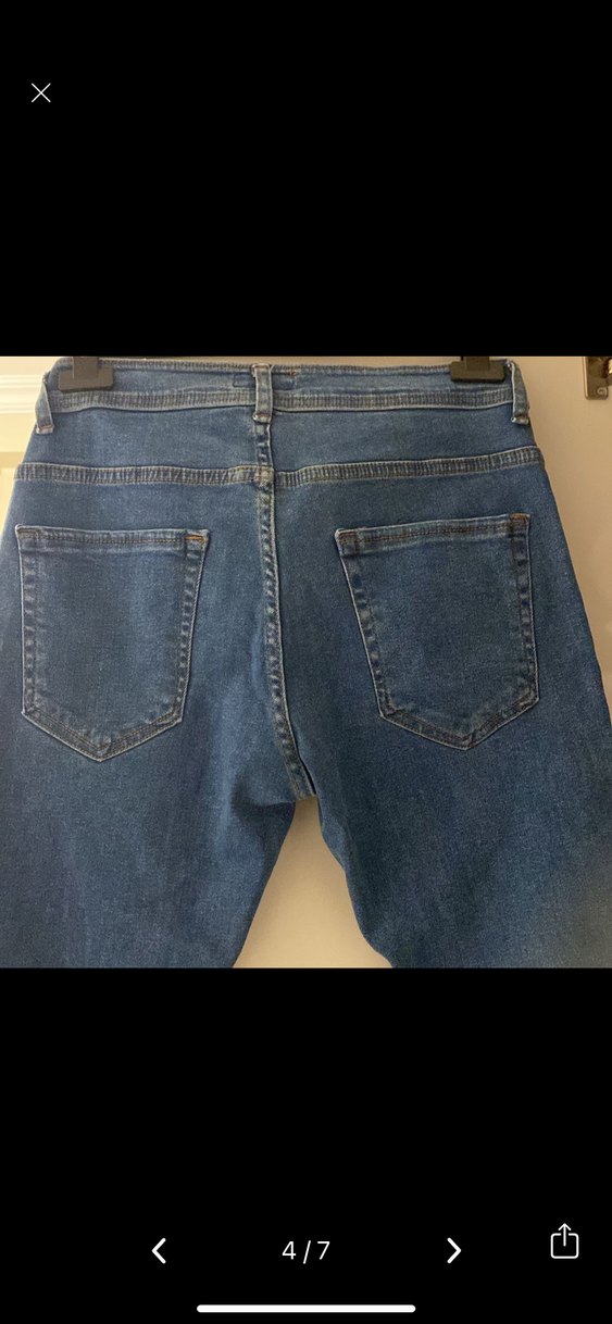 Düğmeli Mavi Erkek Denim Jean - Görsel 4