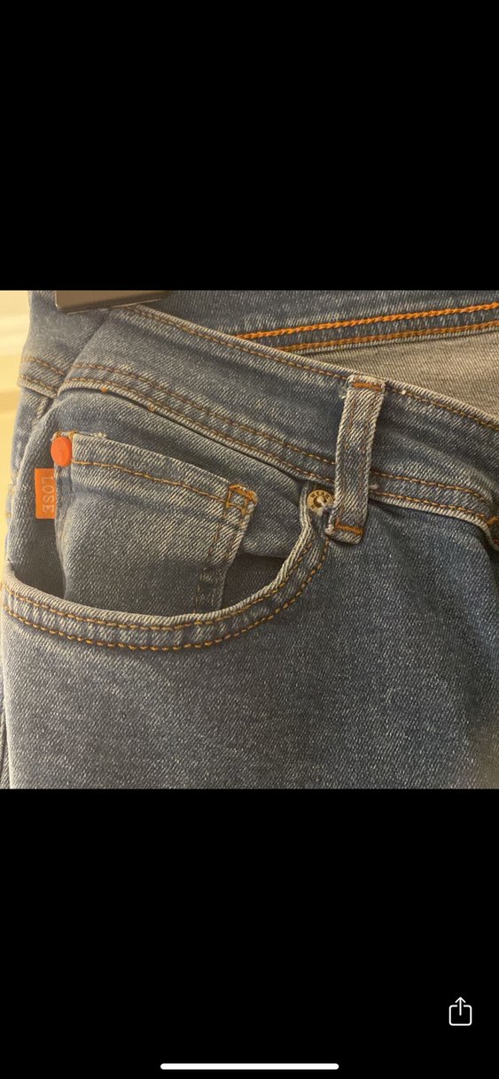 Düğmeli Mavi Erkek Denim Jean - Görsel 3