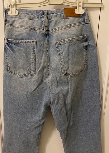 Kadın mavi Midi Bol Kesim Kot Pantolon - Görsel 6