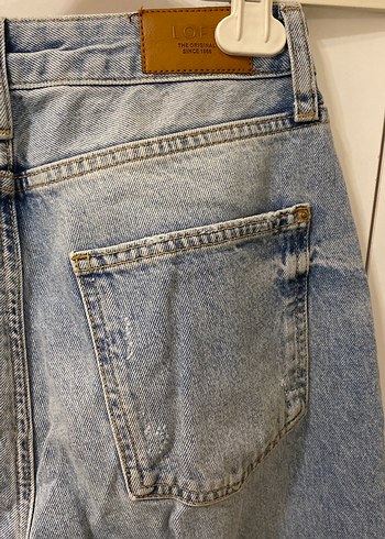 Kadın mavi Midi Bol Kesim Kot Pantolon - Görsel 7