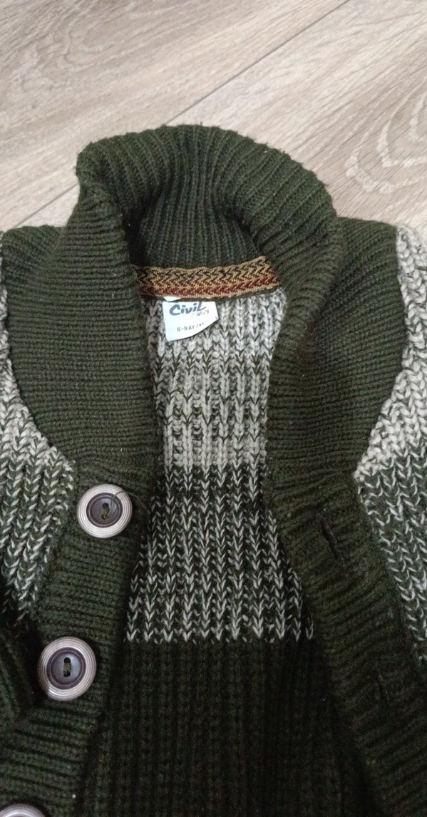 Erkek Çocuk yesil Örgü Hırka - Görsel 2