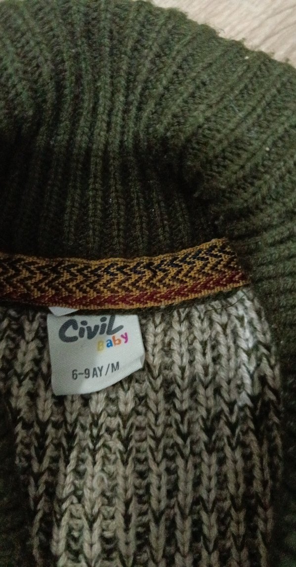 Erkek Çocuk yesil Örgü Hırka - Görsel 3