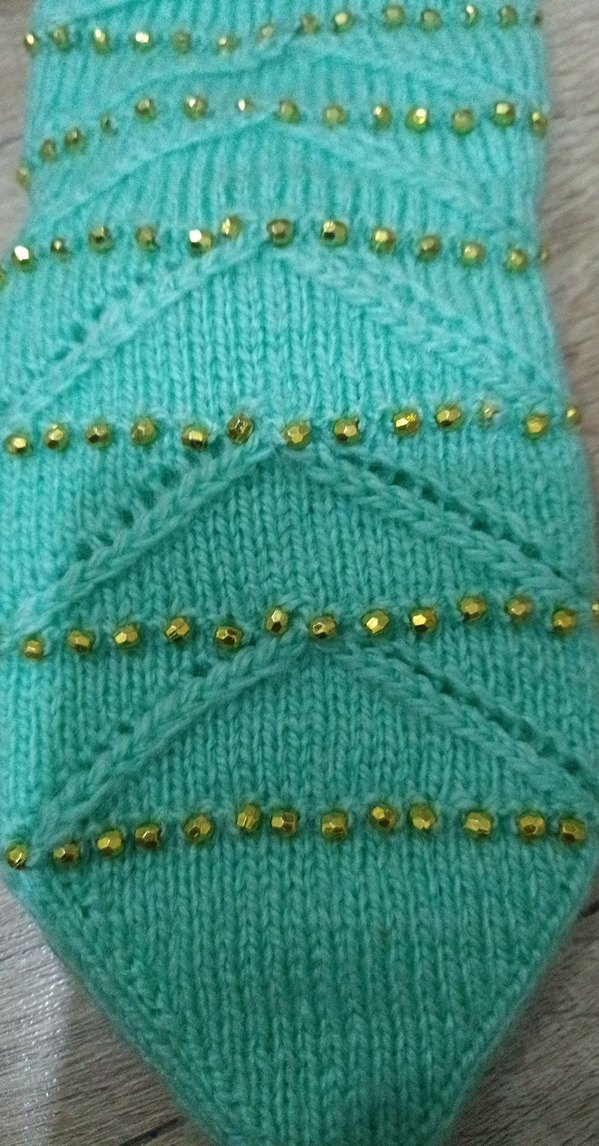 Nakışlı Turkuaz kadın Çorabı - Görsel 2