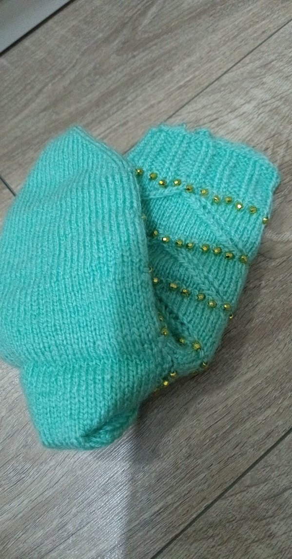 Nakışlı Turkuaz kadın Çorabı - Görsel 3