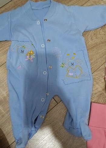 Nakışlı, uzun kollu, örme bebek kız tulum seti - Görsel 2