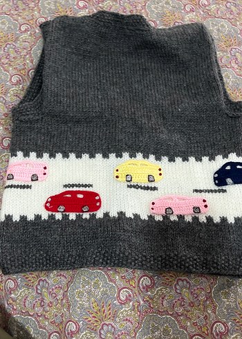 Nakışlı Gri Erkek Çocuk Örme Süveter - Görsel 3