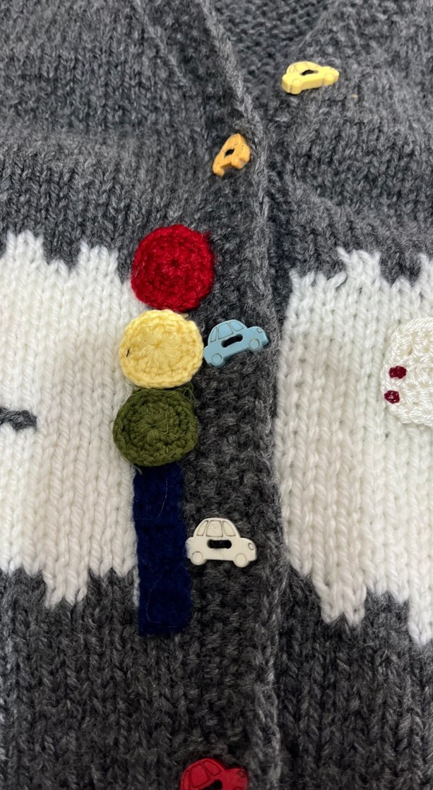 Nakışlı Gri Erkek Çocuk Örme Süveter - Görsel 2