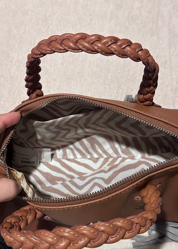 Matmazel Püsküllü Kahverengi Deri Bohem Çanta - Görsel 6