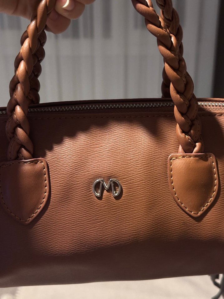 Matmazel Püsküllü Kahverengi Deri Bohem Çanta - Görsel 3