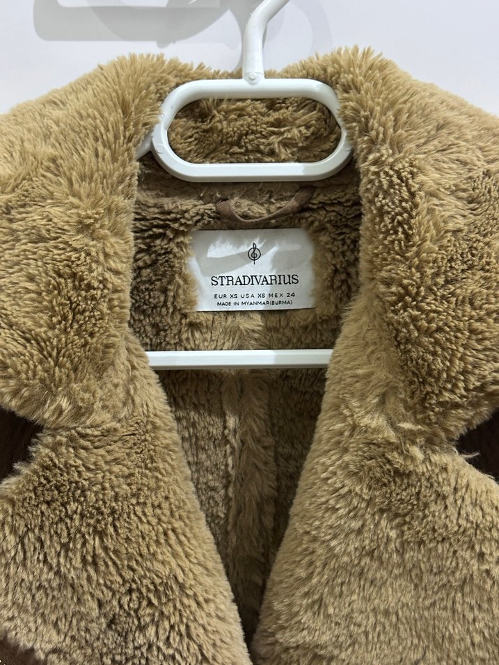 Stradivarius Kürklü Süet Kadın Ceket - Görsel 2