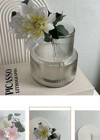 Gri Renkli Modern Cam Vazo - Görsel 3