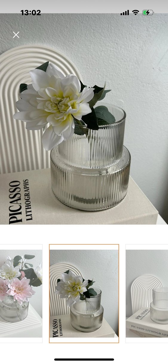 Gri Renkli Modern Cam Vazo - Görsel 3