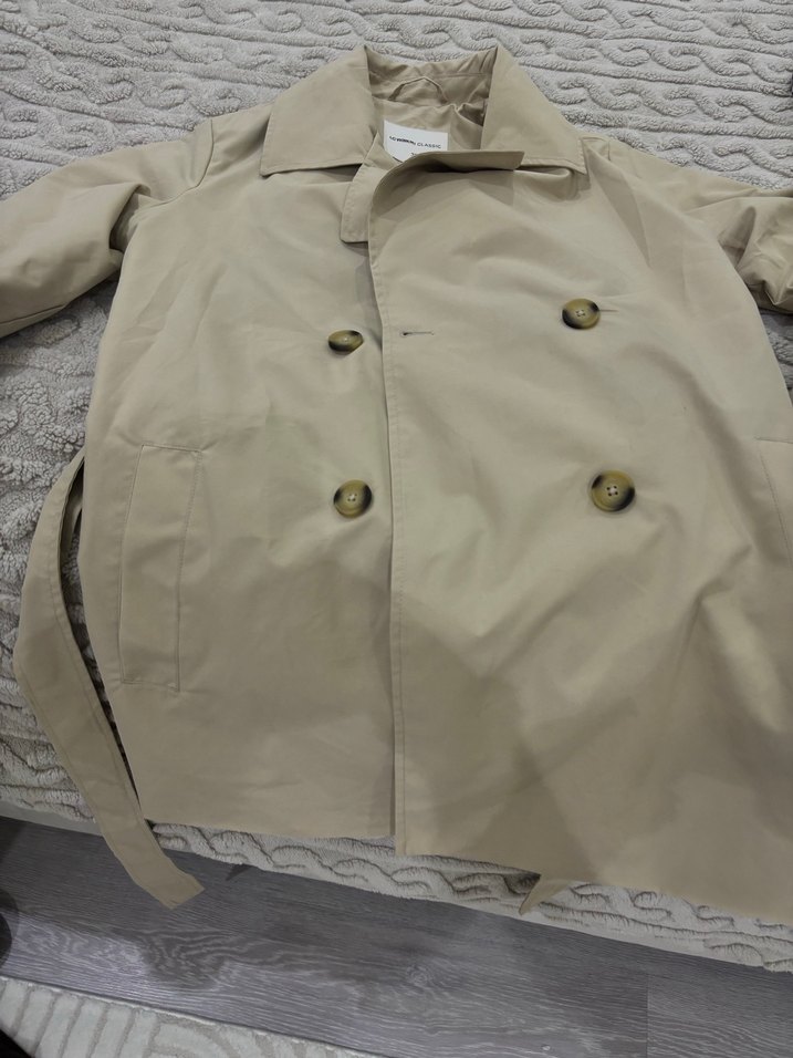 Bej Düğmeli Kadın Trençkot - Görsel 2