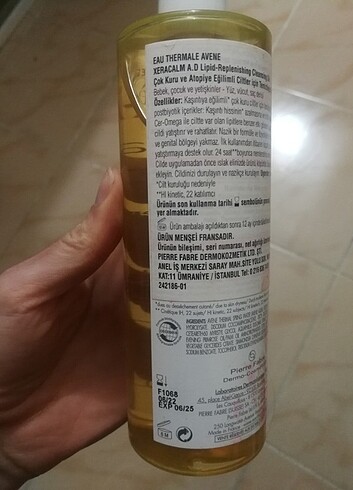 Beden Renk Avene xeracalm cleansing oil çok kuru ciltler için yağ bazlı tem