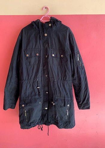 Düğmeli Siyah Midi Denim Kadın Ceket