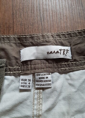 36 Beden haki Renk Zara tfr 34-36 beden mini koton etek.