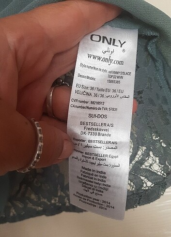 s Beden mavi Renk Only 36 beden şık boncuklu buluz