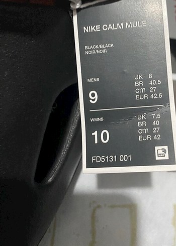 Nike Nike kadın siyah sandalet terlik calm mule barkotlu etkiletli