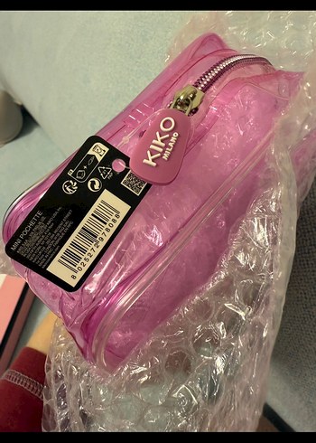 KIKO Pembe Fermuarlı Makyaj Çantası - Görsel 4