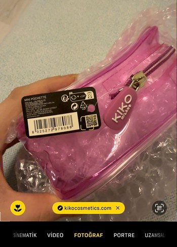 KIKO Pembe Fermuarlı Makyaj Çantası - Görsel 2