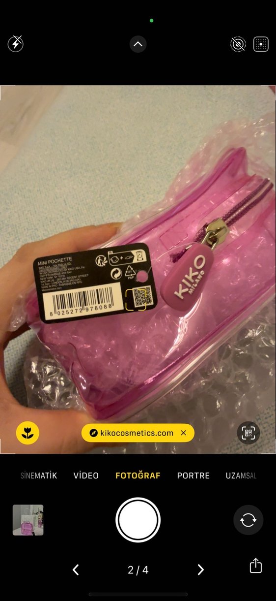 KIKO Pembe Fermuarlı Makyaj Çantası - Görsel 2