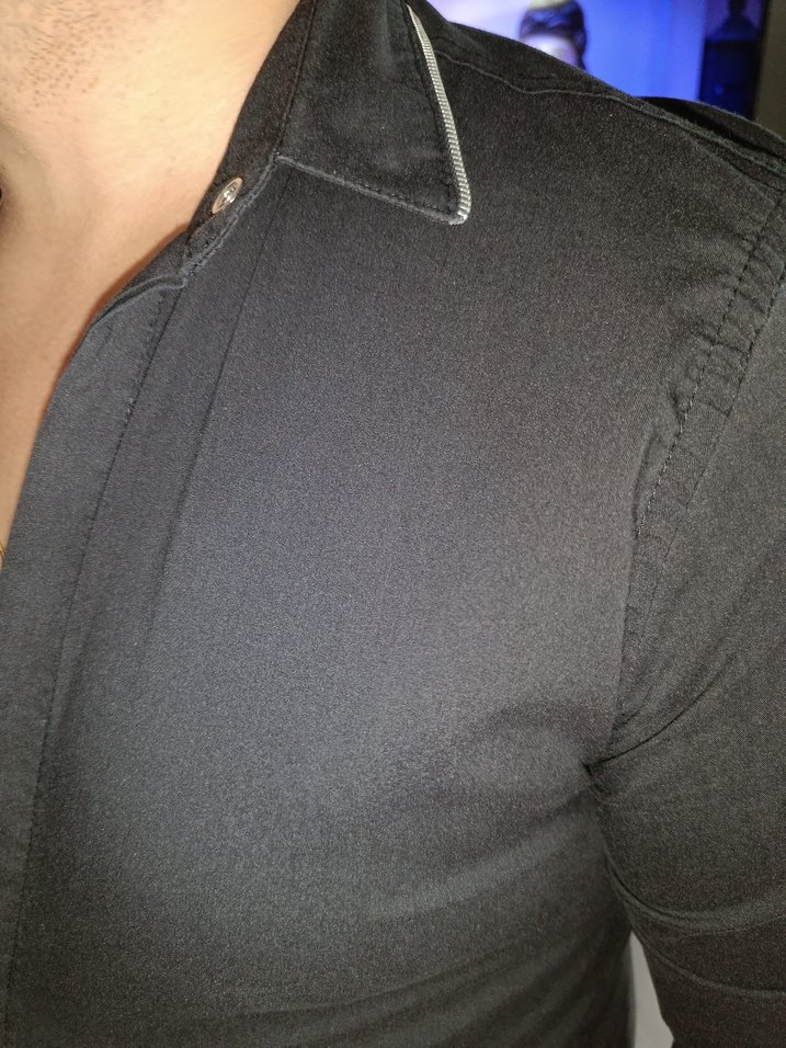 Siyah Slim Fit Uzun Kollu Gömlek - Görsel 3