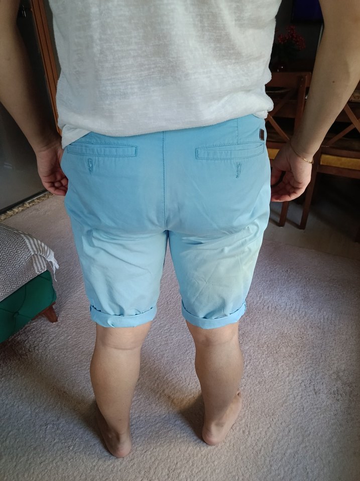 Mavi Pamuklu Bermuda Şort - Görsel 2