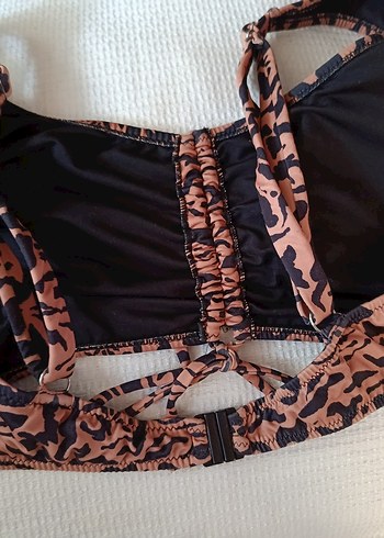 Kahverengi Zebra Desenli Bikini Takımı - Görsel 2