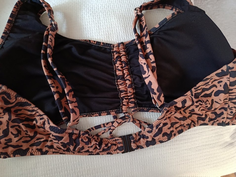 Kahverengi Zebra Desenli Bikini Takımı - Görsel 2