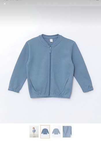 Erkek Çocuk Fermuarlı Mavi Sweatshirt - Görsel 3