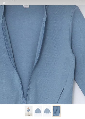 Erkek Çocuk Fermuarlı Mavi Sweatshirt - Görsel 8