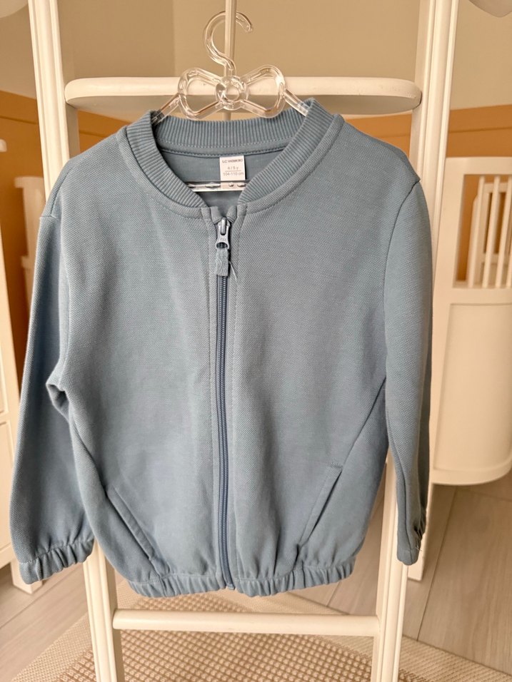 Erkek Çocuk Fermuarlı Mavi Sweatshirt - Görsel 5