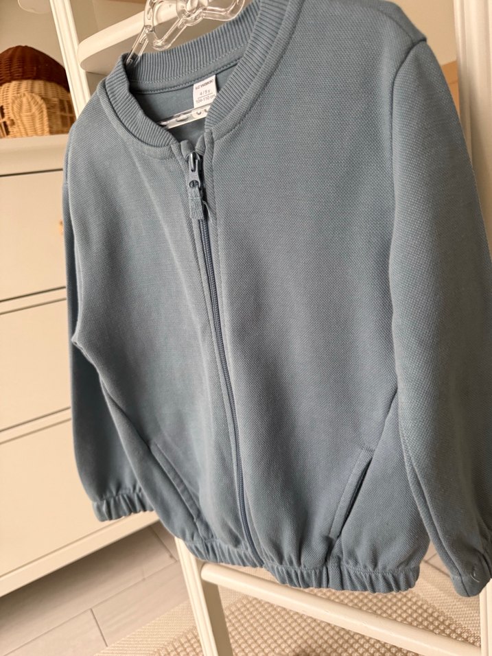 Erkek Çocuk Fermuarlı Mavi Sweatshirt - Görsel 4