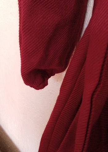 Bordo Uzun Kollu Bohem Kadın Elbise - Görsel 5