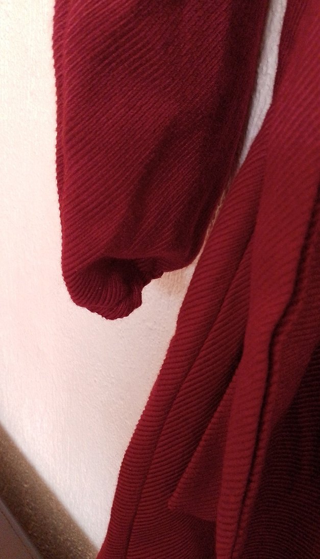 Bordo Uzun Kollu Bohem Kadın Elbise - Görsel 5