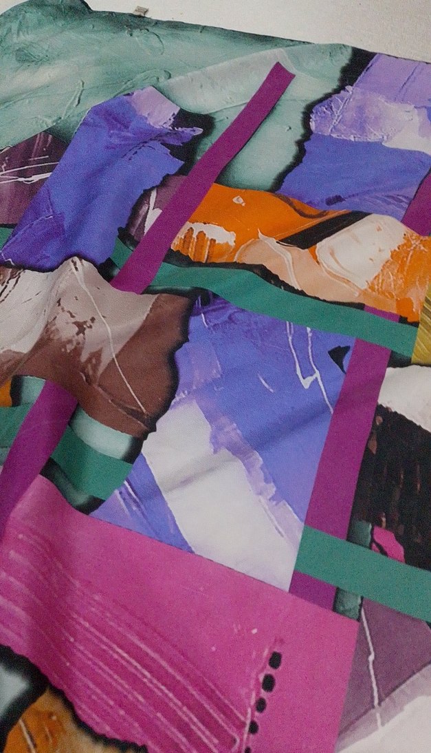 Sarar Interview Vintage Turkuaz bayan eşarp - Görsel 5