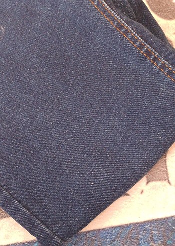 Düğmeli Mavi Kadın Midi Boy Kot Pantolon - Görsel 5