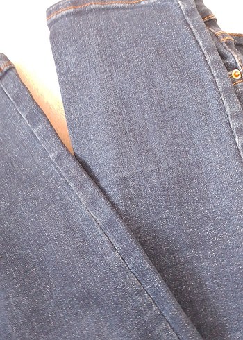 Düğmeli Mavi Kadın Midi Boy Kot Pantolon - Görsel 8