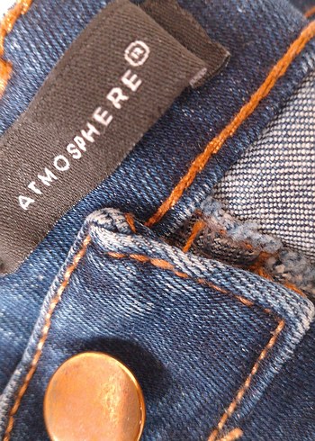 Düğmeli Mavi Kadın Midi Boy Kot Pantolon - Görsel 3