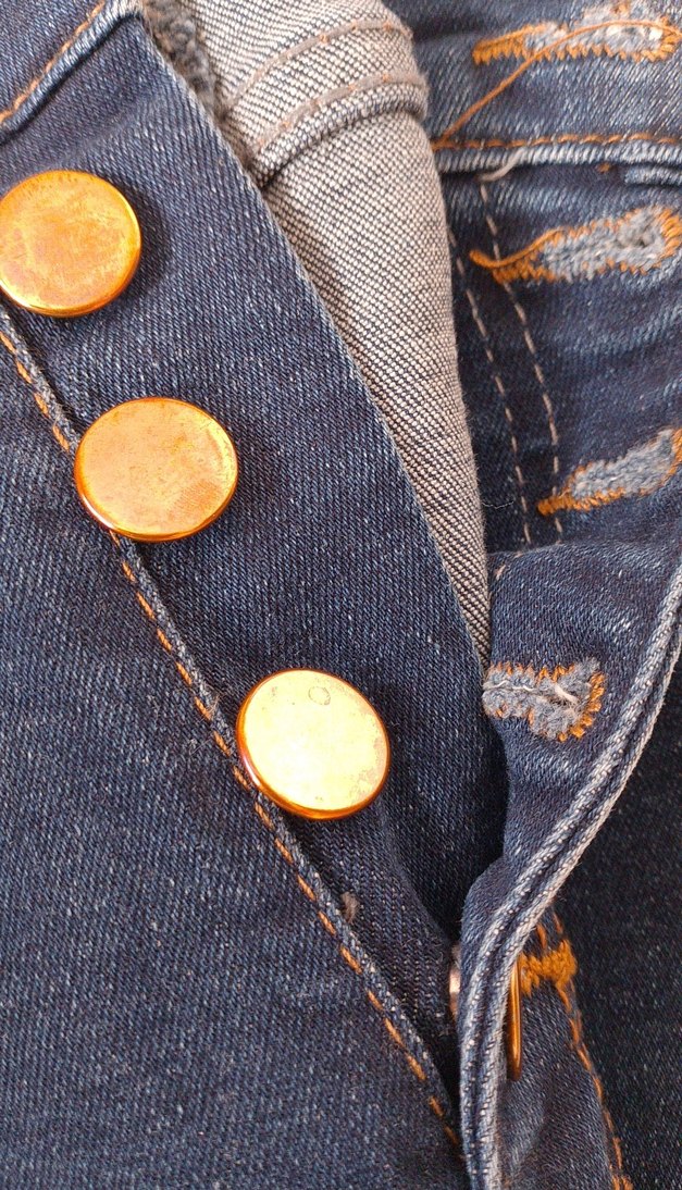 Düğmeli Mavi Kadın Midi Boy Kot Pantolon - Görsel 2