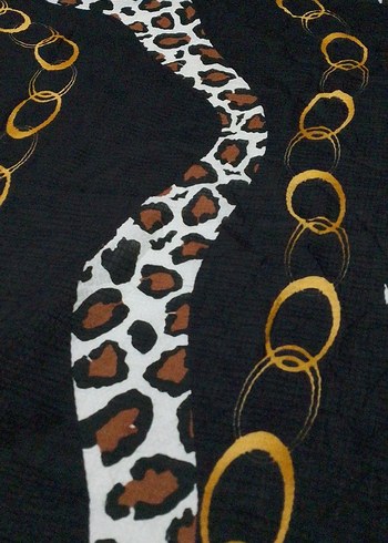 Zincir Detaylı Kahverengi Bohem Kadın Eşarp - Görsel 4