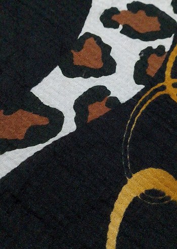 Zincir Detaylı Kahverengi Bohem Kadın Eşarp - Görsel 6