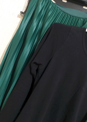 Yeşil Pilili Kadın Şal etek badi 3 lù kombin - Görsel 5