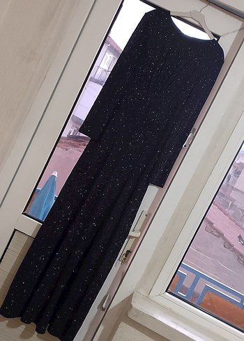 Uzun Kollu Mor Drapeli Abiye Elbisesi - Görsel 6