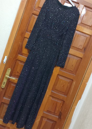 Uzun Kollu Mor Drapeli Abiye Elbisesi - Görsel 13