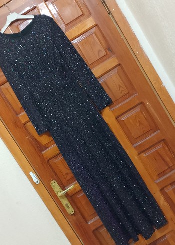 Uzun Kollu Mor Drapeli Abiye Elbisesi - Görsel 14