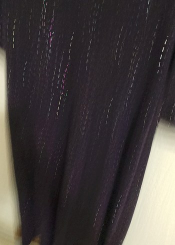 Uzun Kollu Mor Drapeli Abiye Elbisesi - Görsel 7