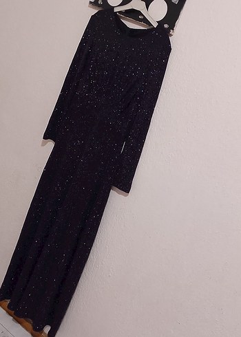 Uzun Kollu Mor Drapeli Abiye Elbisesi - Görsel 9